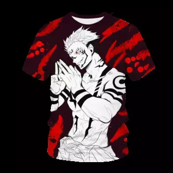 2024 Popular Anime Blood Jujutsu Kaisen3D Printed Unisex T-shirt Large Size Loose Fashion Casual Cosplay Street Breathable Top