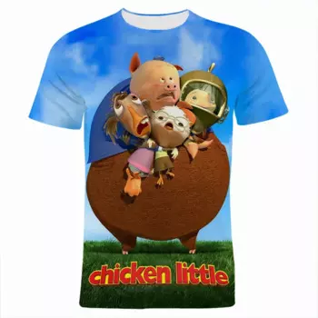 2024 Summer Disney Cartoon Chicken Little 3d T-Shirts Anime 3D Print Streetwear Men Women Casual Fashion T Shirt Kids Tees Tops
