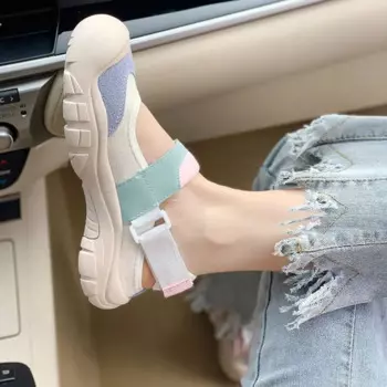 2024 Summer New Running Sports And Leisure Women's Shoes Fashion Flat Sandals Thick Bottom Wear-Resistant Beach Shoes Size 35-40