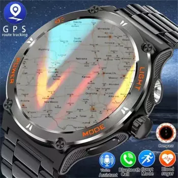 2024Новинка для Huawei Xiaomi, прочные военные умные часы для мужчин HD AMOLED, Bluetooth-вызов, GPS-трек, 500 мАч, 3 АТМ, водонепроницаемые умные часы