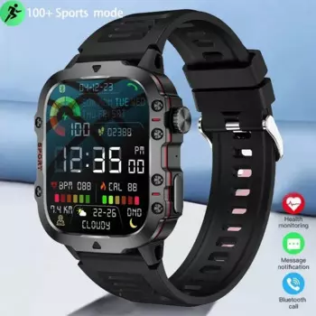 2024Новые мужские умные часы HD Bluetooth Talk 196 дюймов полноэкранный сенсорный аккумулятор 420 мАч IP68 водонепроницаемый спортивный дизайн для Android IOS