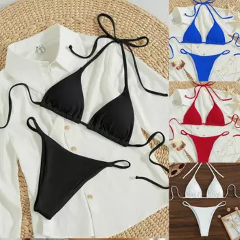 2025 Brazilian Bikini Set Pad Swimwear Women XS-XL Swimsuit Beach Maio Biquinis Tankini Femme Badpak Dames Mujer Stroj Damskie