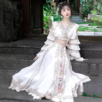 2025 chinese Hmongb ethnic style girl hanfu exquisite embroidery fairy bridesmaid gauze dress yunnan dali travel photograph set