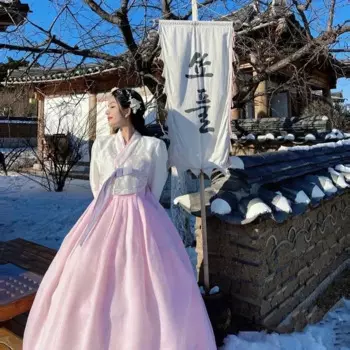 2025 Hanbok Korean Traditional Dress Woman Queen New Korean Style Robe Suit Photography Clothing Folk Dance Hanbok Wedding Party