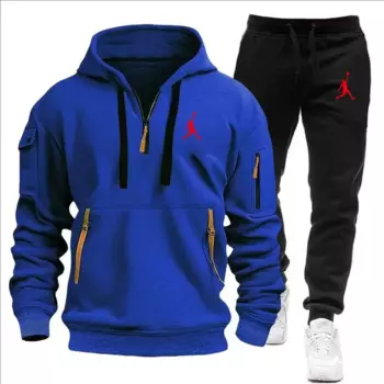 2025 Mens Tracksuit Wear Stripe Hoodies+Sweatpants 2 Piece Set New Fashion High Quality Autumn Winter Daily Casual Jogging Suit