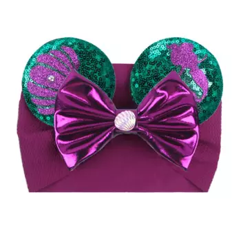 2025 New 3.3" Mouse Ears Headwrap For Baby Summer Girls Sequin 5"Bow Headband Turban Christmas Party DIY Hair Accessories