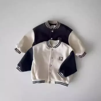 2025 New Baby Patchwork Long Sleeve Coat Boys Baseball Uniform Infant Toddler Girl Casual Jacket Versatile Children Clothes