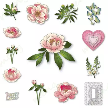 2025 New Elegant Peony Blossom Series Metal Cutting Dies DIY Handmade Scrapbooking Album Calendar Embossing Craft Decoration