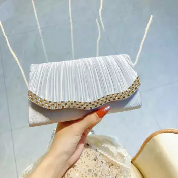 2025 New Fashion Silver Small Clutch Handbags For Women Metal Chain Shoulder Bag Crossbody Prom Party Evening Bags Ladies Purse