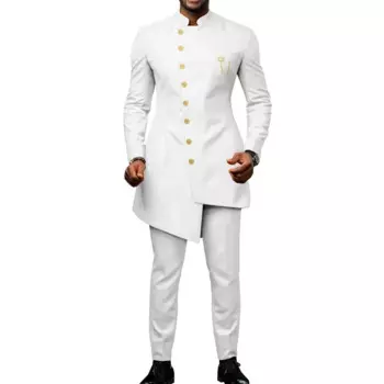 2025 New Selling Casual Fashion African National Printing Batik Cotton Men's Suit Two-piece Set Men Suit Costume Mariage Homme