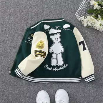 2025 New Teen Casual Baseball Jackets Boys And Girls Embroidery Sport Jacket Children's Outdoor Long Sleeve Zipper-Up Coats