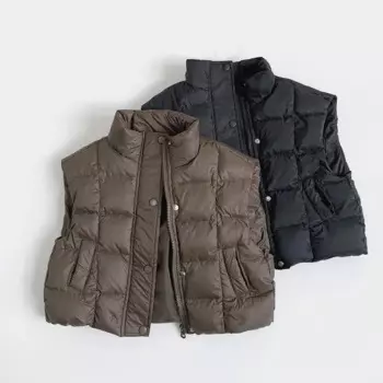 2025 Winter New Children Sleeveless Warm Vest Plus Velvet Thick Boys Down Jackets Fashion Girls Warm Padded Coat Kids Clothes