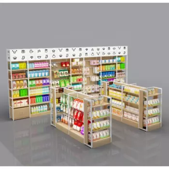 2025 по индивидуальному заказу. Металлическая деревянная полка для продуктового магазина. Стойка и подставка для розничного магазина. Полка для супермаркета.