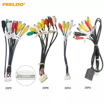 FEELDO 20-контактный расширенный интерфейс RCA AUX-IN/OUT кабель со слотом для SIM-микрофона для головное устройство Android стерео # HQ4919