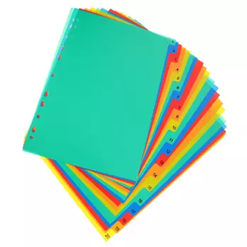 20 Pcs A4 Separated Loose Leaf Notebooks Binder Dividers Notepad Adhesive Page Plastic Pp Aesthetic Office