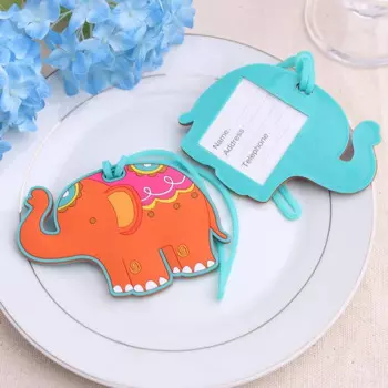 20 шт., багажная бирка Lucky Elephant, мягкие резиновые зажимы для багажных бирок, идеально подходящие для свадьбы, свадебных душ, путешествий или деловой поездки
