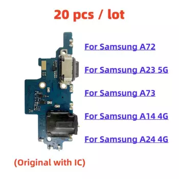 20 шт./лот USB зарядное устройство док-станция Соединительная плата зарядный порт гибкий кабель для Samsung A72 A23 5G A14 A24 4G A73