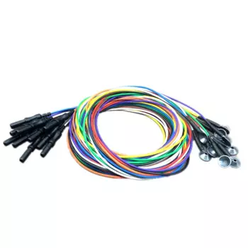 20 шт. многоразовые чашки/Дисковые электроды EEG leadwire, OD = 1,6 мм ТПУ провод, 1 мм медный диск с Agcl покрытием, L = 1,5 м. Популярный 2,0 мм din стиль
