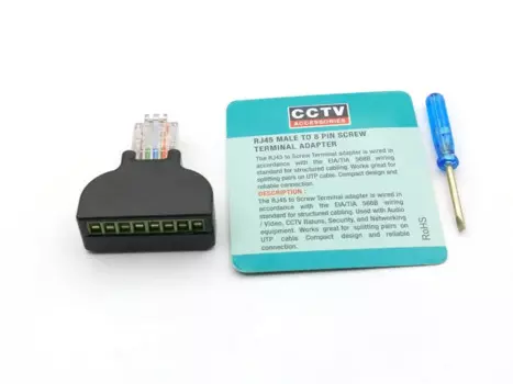20 шт. Новинка RJ45 Ethernet штекер к 8 Pin AV винтовой клеммный соединитель Винтовой Адаптер Блок сетевой штекер для CCTV Digital