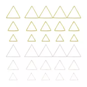 20Pcs Brass Triangle Linking Rings Triangle Open Bezel Connector Resin Frames for DIY Crafts Earring Necklace Jewelry Making