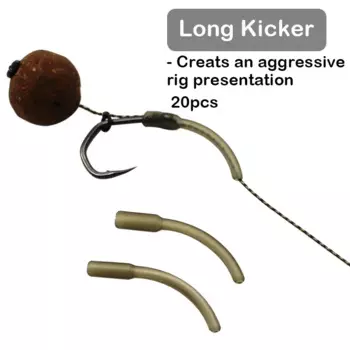 20x Carp Fishing Long Kicker Creats An Aggressive Hooking Mechanism Fit over Hook 2 4 6 8 2.5cm Size L/S For Carp Fishing Tackle
