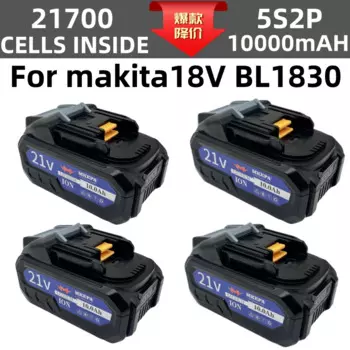 21 В 5S2P 10000 мАч 21700 для Makita 18V BL1830 литий-ионный аккумулятор для электроинструмента 21 В BL1860 BL1850 BL1860B BL1840