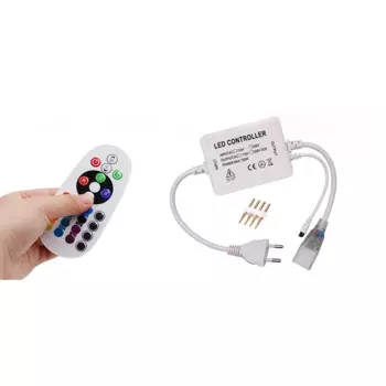 220 В 10 мм 750 Вт RGB контроллер с 24-кнопочным ИК-пультом дистанционного управления для светодиодной ленты 220 В 5050 RGB