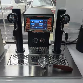 220V Professional Stainless Steel Programmable Semi-Automatic Coffee Machine 9 Bar Touch Screen Display Table Espresso