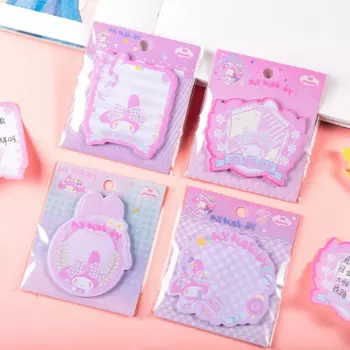 24 шт. Sanrio мультфильм Jk колледж липкая фотобумага Милая Kuromi Melody Корица Hellokitty студенты канцелярские подарки Оптовая продажа