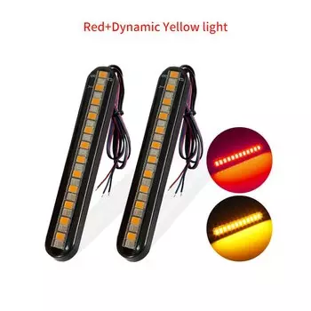 24LED мотоциклетный указатель поворота, мини-светодиодная лента, течет воды, подсветка номерного знака, задний стоп-сигнал, задний индикатор постоянного тока 12 В