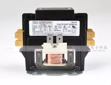 24V 30A HCC-2XQ02AAC UL CSA CUL двухполюсный контактор переменного тока для промышленного вентилятора