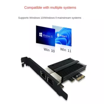2500 Мбит/с Pcie к RJ45 стандартная сетевая карта 2,5G Gigabit Ethernet два порта 100/1000/2500 Мбит/с сетевая карта для настольного компьютера