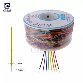 250 м 30 AWG, 8 проводов, 0,25 мм, B-30-1000 UL1423, цветной изоляционный кабель, медный сердечник, тестовая упаковочная проволока, луженая медная твердая проволока