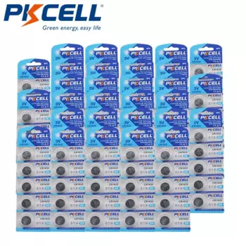 250 шт., Литиевые кнопочные батарейки PKCELL 3 в, 120 мАч, CR1632, DL1632, BR1632, LM1632, ECR1632
