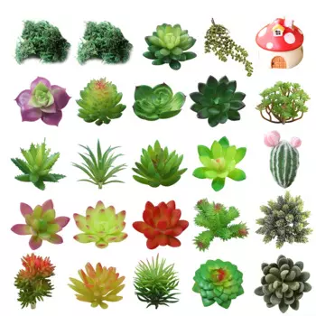 25 шт Искусственный суккулент DIY Искусственные суккуленты, костюм (футболка с имитацией зеленый мох и домашнего использования