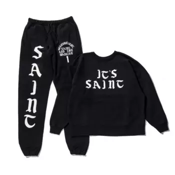25SS Washed Saint Michael Толстовки Негабаритный повседневный пуловер с круглым вырезом