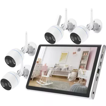 2,0-мегапиксельная IP-камера WIFI с 10-дюймовым экраном, комплект ЖК-NVR, система безопасности, 1080P, беспроводная камера видеонаблюдения, видеонаблюдение