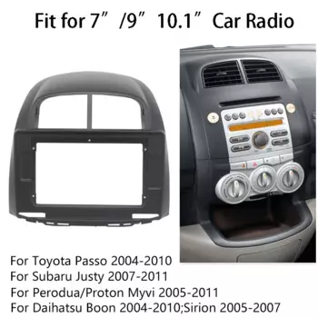 2 Din радиоприемник 10,1 дюйма для Toyota Passo Daihatsu Boon Sirion Subaru Justy Perodua Myvi, рамка, обшивка, установочный комплект