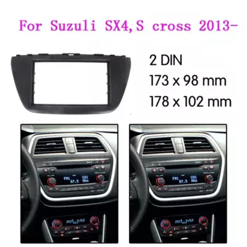 2-диночный автомобильный радиоприемник для Suzuki SX4 S-Cross 2013-2017, авто стерео DVD, комплект рамы для приборной панели, монтажная отделка, пластиковая панель