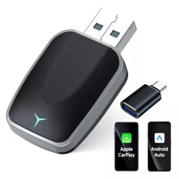 Проводной адаптер CarPlay 2-в-1 и беспроводной адаптер Android Auto Plug & Play