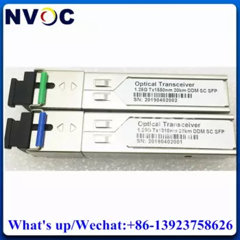 2 пары гигабитных оптических приемопередатчиков BIDI SFP 1,25G Tx1310nm Rx1550nm SC разъем c DDM 20km Reach 1000M WDM волоконно-оптический модуль