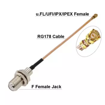 2 шт. 15 см RG178 F Женская перегородка к uFL/u.FL/IPX/фоторазъем коаксиальный радиочастотный кабель WIFI 4G антенный Удлинительный кабель Шнур