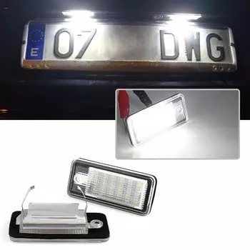 2 шт., Автомобильные светодиодные лампы для номерного знака Audi A3 A4 S4 RS4 B6 B7 A6 RS6 S6 C6 S5 2D Cabrio Q7 A8 S8 RS4 Avant
