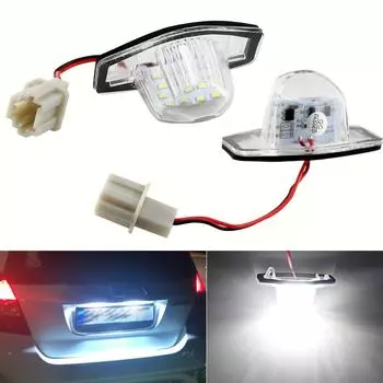 2 шт., безымянный светодиодный номерной знак автомобиля для Honda Crv Fit Jazz Crosstour Odyssey Stream Freed Logo Insight HRV FRV