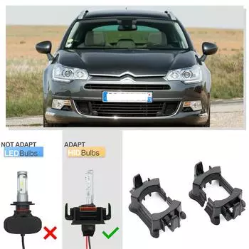 2 шт., держатель-адаптер для фар автомобиля, для Peugeot 208, 508, 2008, 5008, 3008, Citroen C3, C5