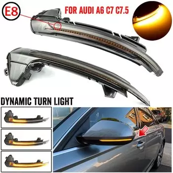 2 шт. динамический поворотник для Audi A6 C7 C7.5 4G S6 светодиодный указатель поворота 2013 2014 2015 2016 2017 2018 RS6 стрелка зеркало повторювач