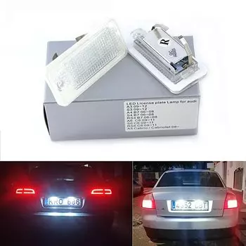 2 шт. для Audi светодиодный светильник номерного знака A3 A4 S4 RS4 B6 B7 A6 RS6 S6 C6 S5 Q7 A8 S8 Avant Canbus безошибочная лампа номерного знака