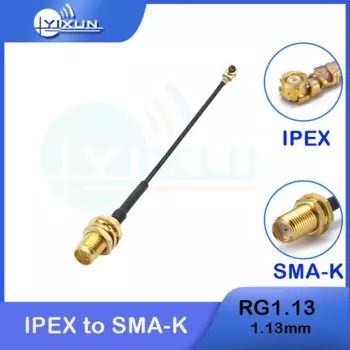 2 шт. IPEX К гнездовой розетке SMA, внешний винт, внутреннее отверстие, передача проводки U F.L к SMA-K jumper, коаксиальный кабель RG1.13, линия 10 см