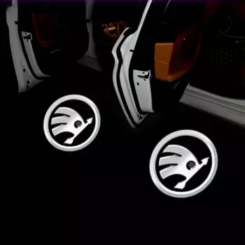 2 шт., проектор для дверей автомобиля, для Skoda Octavia A7 Superb 2 Fabia Rapid Yeti Superb Karoq Kodiaq Kamiq Spaceback