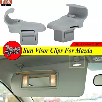 2 шт., серая клипса для крепления солнцезащитного козырька, серый адаптер с крючком для Mazda 3 BK 5 6 CX-7 CX-9 RX-8 RX-9 MPV LC 6269261 Автомобильная часть B77